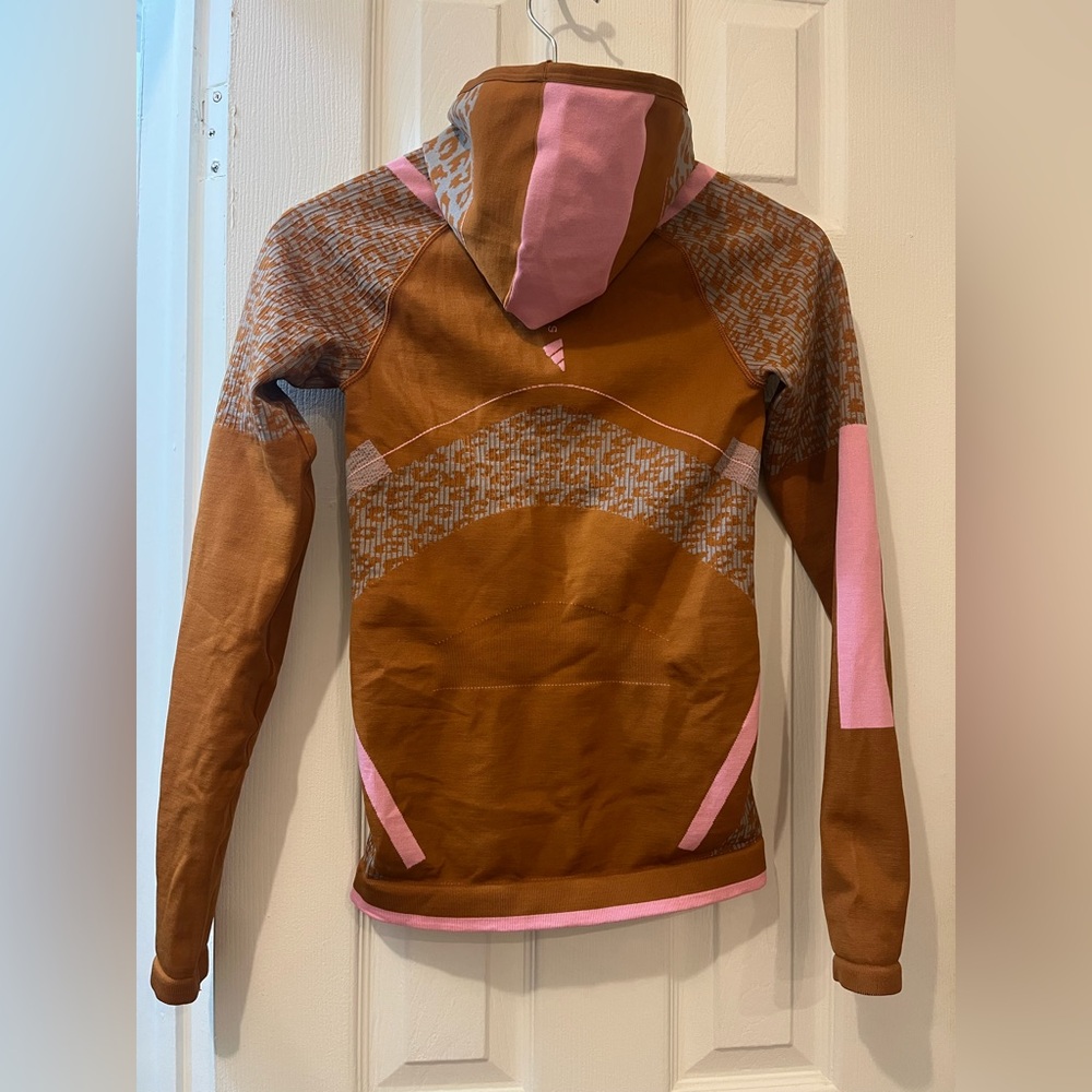 Stella McCartney Brown and Pink Rib Knit Ski Workout Hoodie - Picture 3 of 6